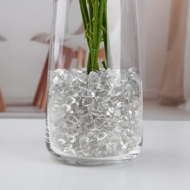 Foto 5 de 6 de Hisredsun piedras de vidrio, rellenos de jarrón y decoración de jardín (irregular, transparente)