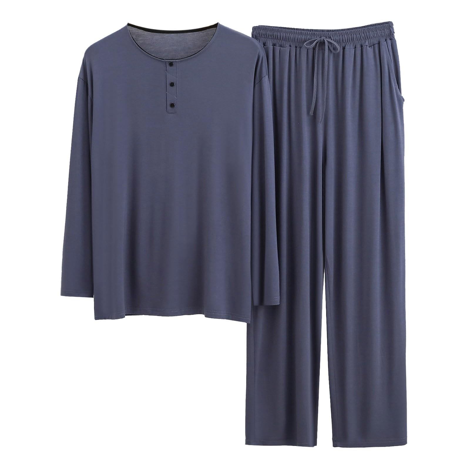 Pigiama Uomo Raso Lungo Casual Elegante | Pigiama Uomo Raso Lungo, Stile Casual Ed Elegante, Perfetto per Casa e Tempo Libero