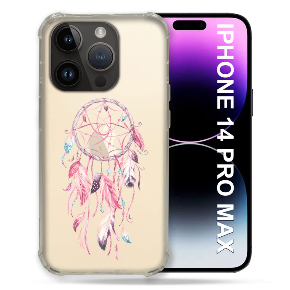 Coque iPhone 14 Plus attrape-rêve rose transparente - 4