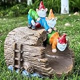 Ahbuohe Decorative Gutter Downspout Extensions Statue,3" x 4" Downspout Extension Sculpture,Gnomes Decorative Rain Gutter Downspout Extension Figurine Decor Sculpture for Lawn Yard