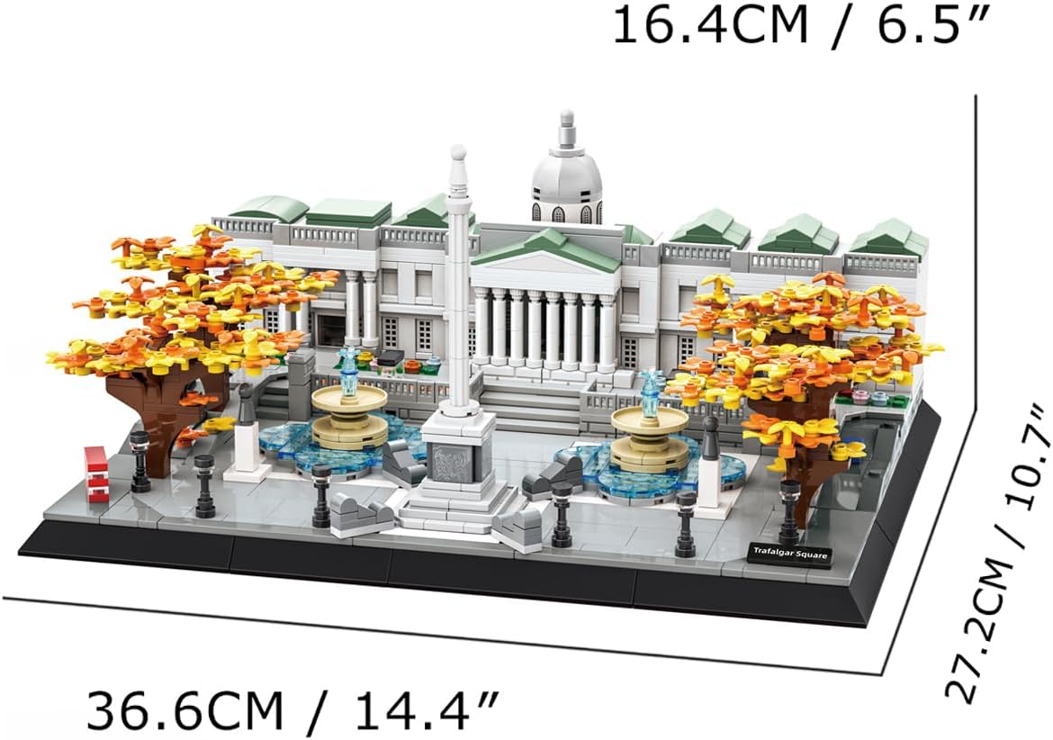 1245Pcs Trafalgar Square London Building Set World Landmark Architecture Model Collectible Toy for Kids and Adults