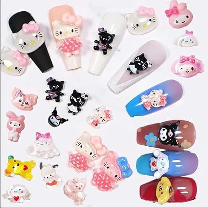 Amazon.com: 30Pcs/Lot Cute Resin Nail Art Charms Happy Animals Jelly