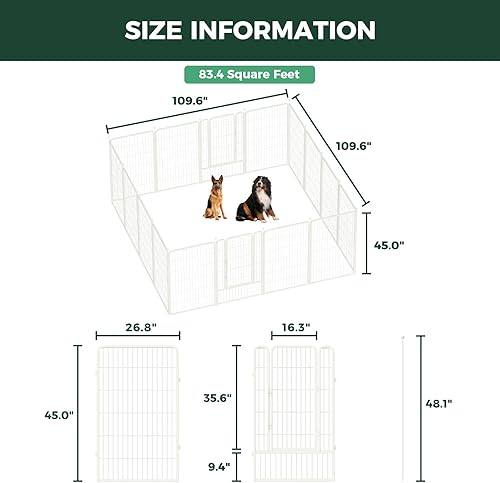 Miniatura 76 de FXW Rollick - Corralito para perros para patio, campamento con casa rodante, patentado, 50 pulgadas, 8 paneles