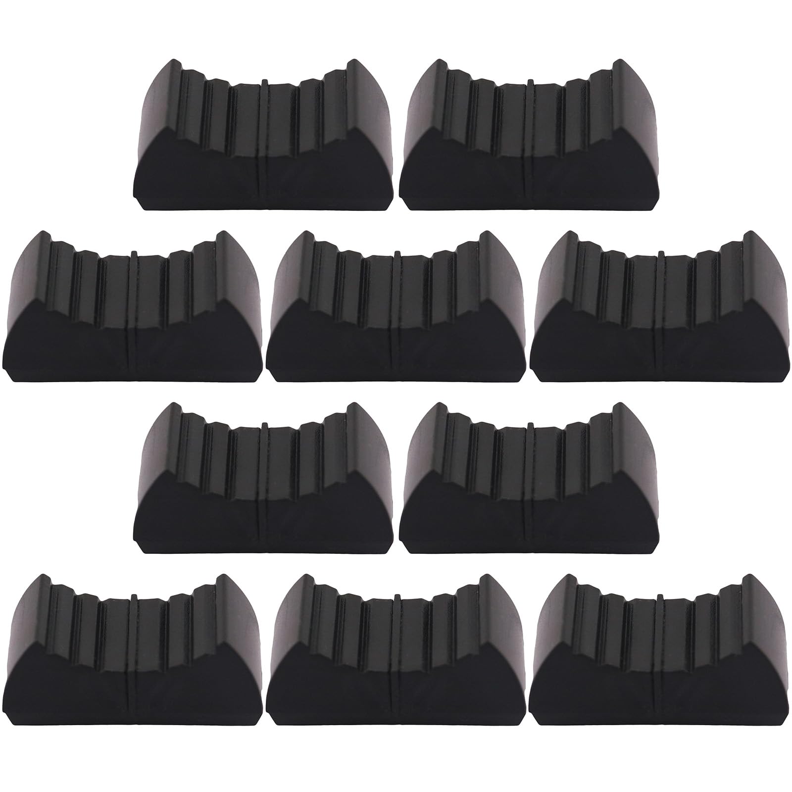 8mm Hole Black Body Linear Slider/Fader Caps Pack of 10 (Black)