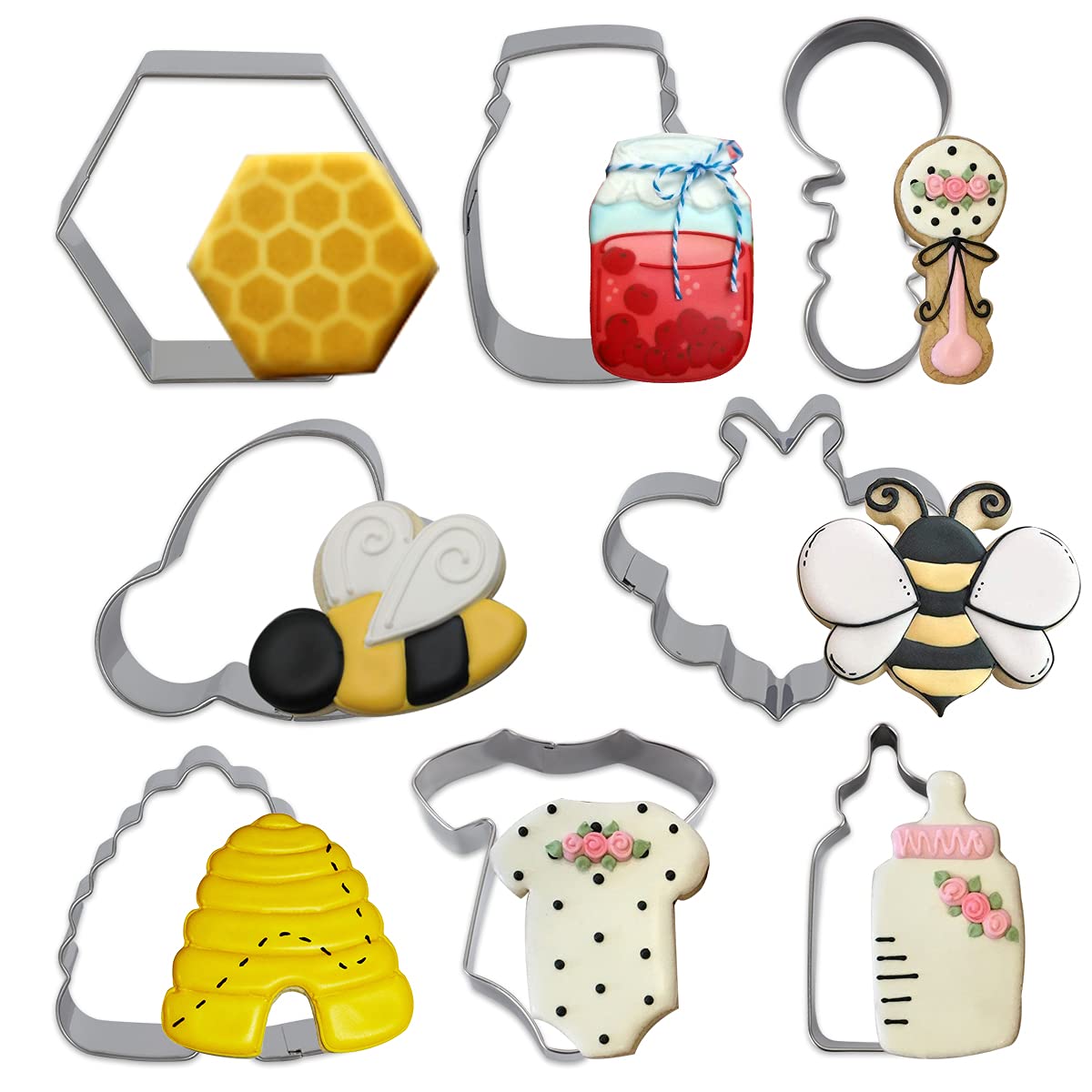 Amazon.com: Fangleland 8 Pack Bee Cookie Cutters Set, Beehive Amazon.com: Fangleland 8 Pack Bee Cookie Cutters Set, Beehive