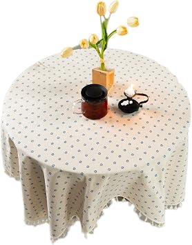 Table Cloth Coffee Table Print Table Cloth Household Dust Cover Towel Picnic Mat Cloth,Blue,140 * 140cm