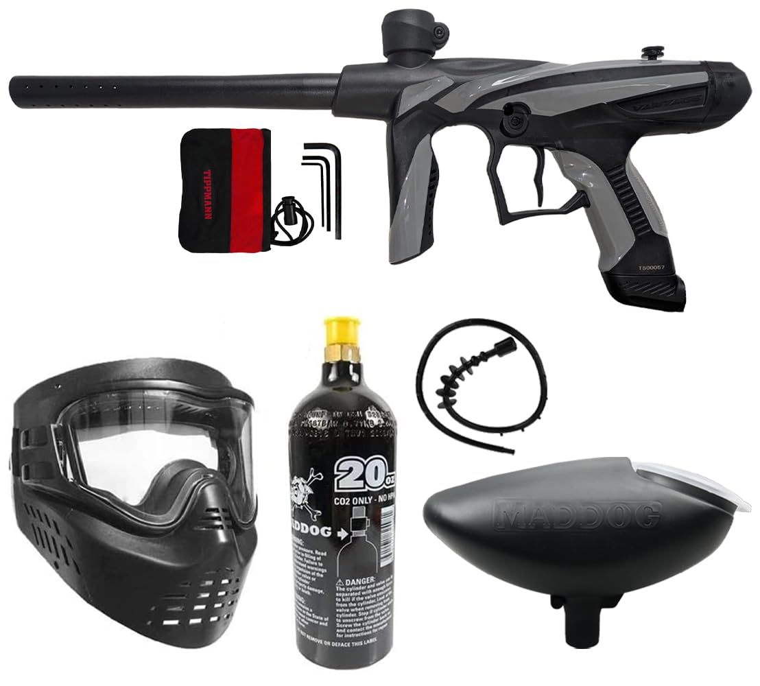 Maddog Tippmann Vantage Semi-Automatic .68 Caliber Bronze CO2 Paintball Gun Marker Starter Package - Black
