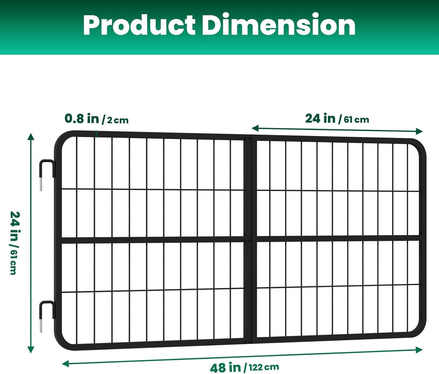 48"×24" Horse Stall Gate, Heavy Duty Stall Guards for Horses with Smooth Edges, Two-Way Door Design Horse Stall Accessories for Stables and Racecourses