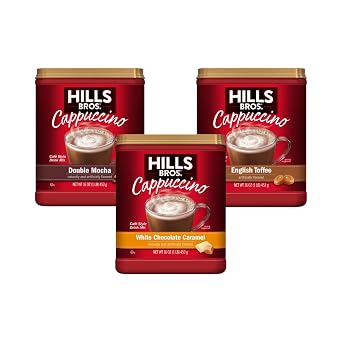 Hills Bros. Cappuccino Double Mocha, White Chocolate Caramel, English Toffee Variety Pack