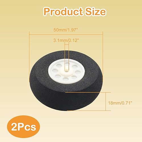 Miniatura 9 de MroMax - Ruedas de repuesto de espuma para modelo RC (diámetro de 0.984in, 4 unidades), color blanco y negro