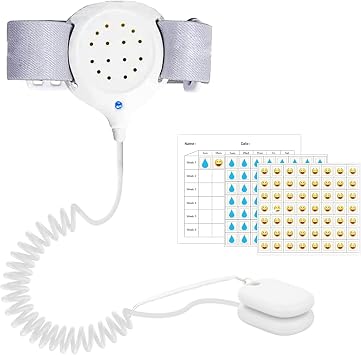 BedWetting Alarm for Boys and Girls, Bedwetting Alarm System, Loud Sound &Vibration&Light Up, High Sensitivity Sensor, 3 Reminder Modes for Old Kids, Adults White