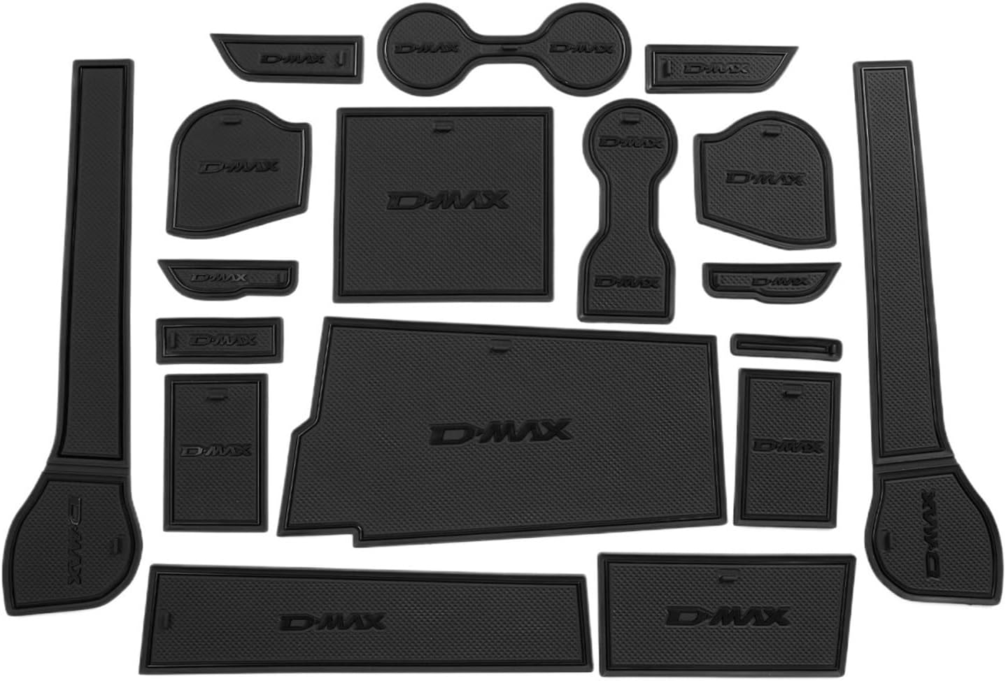 Compatible with Isuzu D-MAX 2021-2024 DMAX Anti-Slip Gate Slot Cup Mat Non-Slip Door Groove Pad Car Interior Accessories Coaster(21DMAX Black-L)
