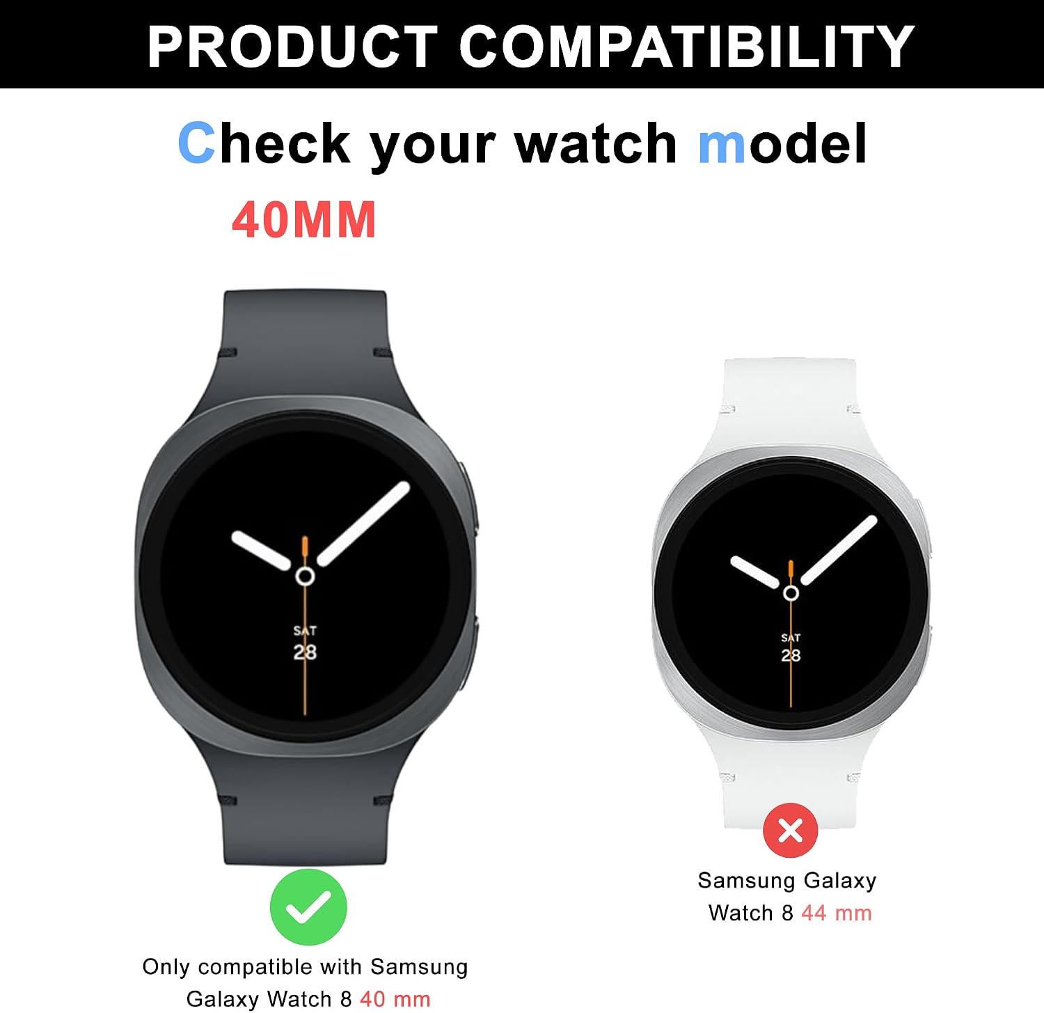 6 Pack Screen Protector for Samsung Galaxy Watch 8 40mm, High Clarity, Touch Sensitive, Anti Shatter, Bubble Free, Tempered Glass Screen Protector image 2