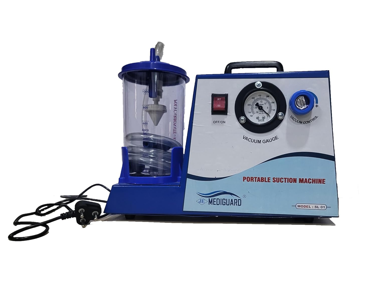 MEDIGUARD Surgical Portable Phlegm Suction Machine with Unbreakable Polycarbonate Jar Hospital, Clinic, Dentist, Portable Suction Machine with 1L Jar, Clinic, Dentist and Hospital with 1 Year Warranty (B0CWV3W3V5) Amazon Price History, Amazon Price Tracker