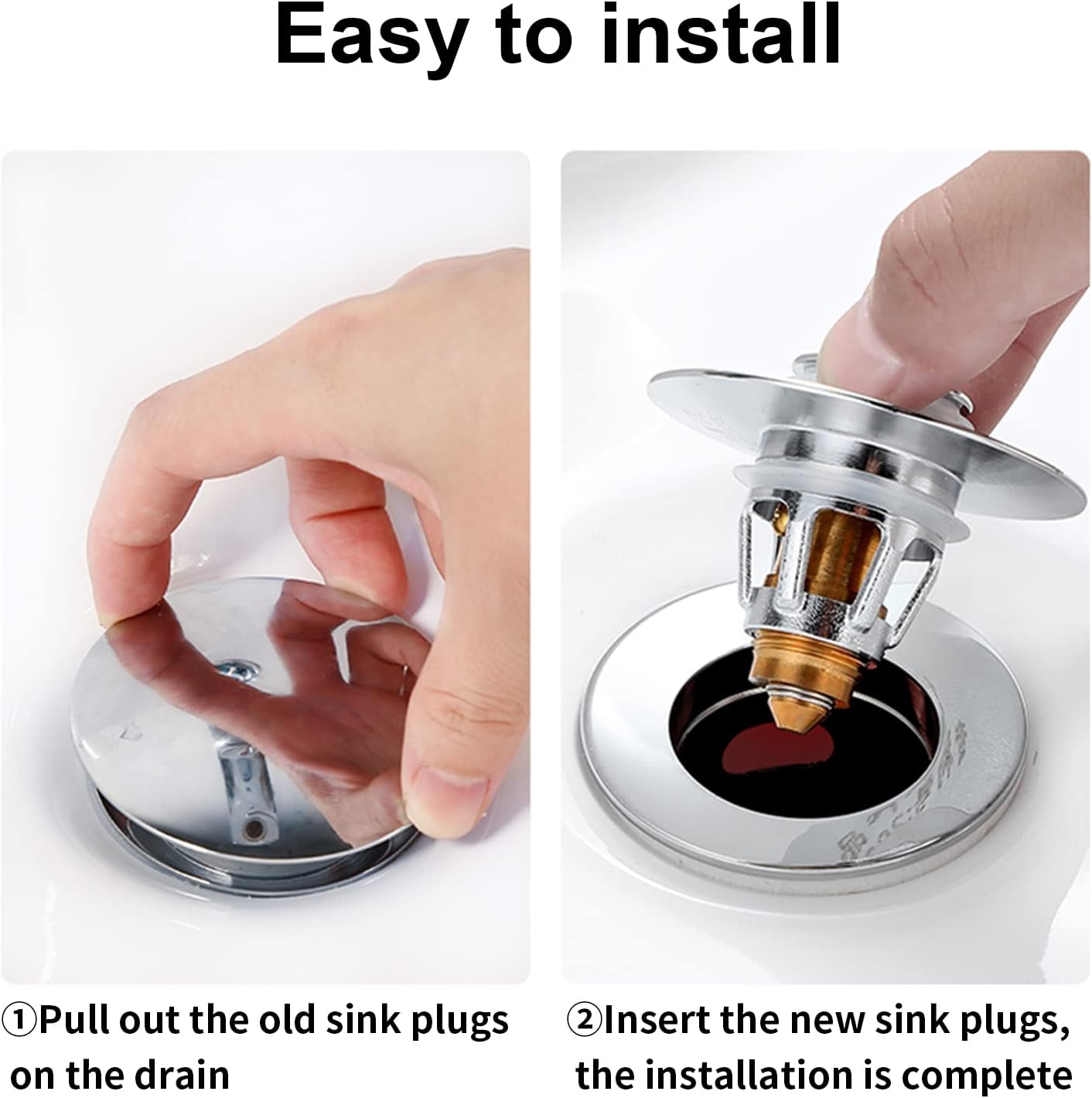 ANOTHEEE Universal Pop Up Sink Plugs, Sink Strainer Spring Core Drain