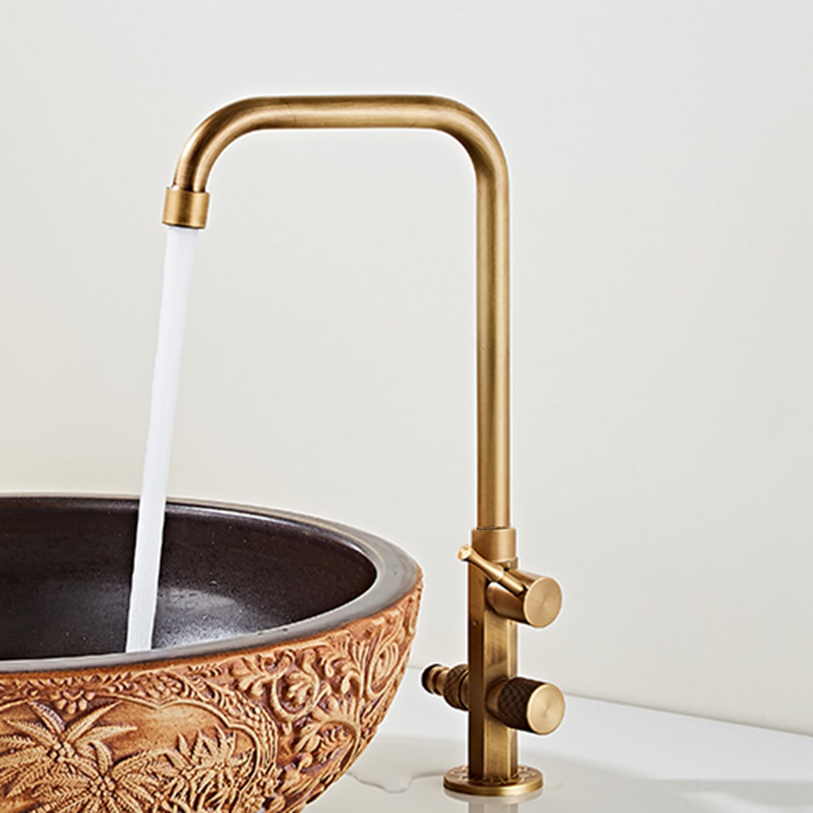 Rubinetto Lavandino Bagno Antico Rubinetto per Lavatrice Doppia Uscita Foro Singolo Doppia Maniglia