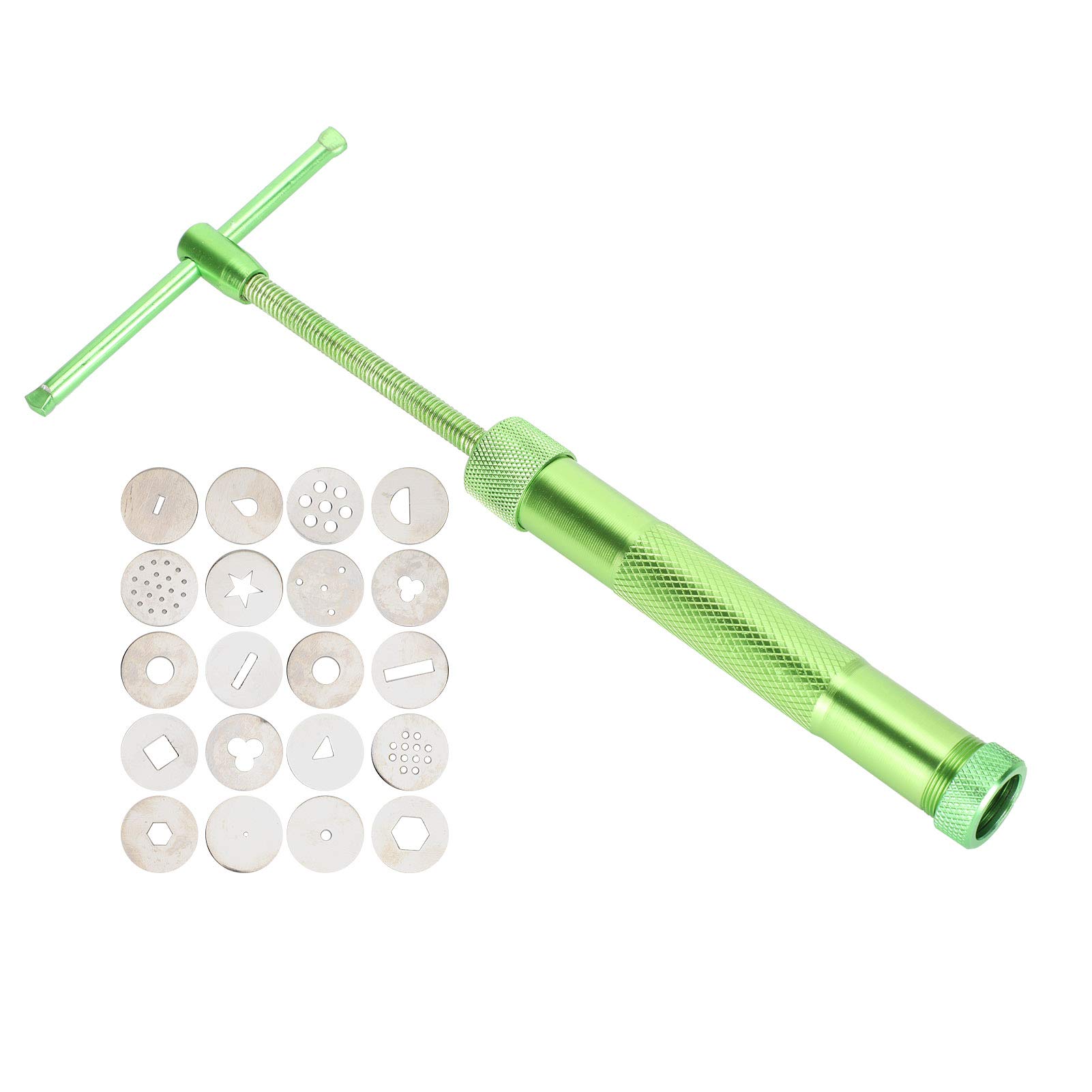 Rankomu Pistola de barro de arcilla llena de gente, extrusora de arcilla rotativa de acero inoxidable, exprimidor manual para manualidades y cerámica, herramienta versátil para esculpir y dar forma a