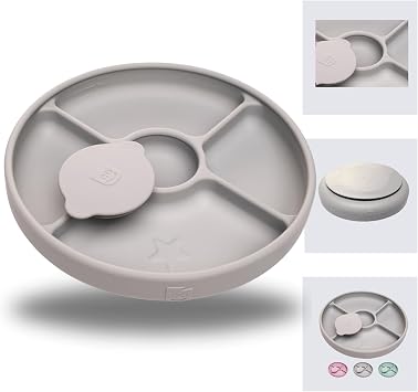 TalkTools Bitsy Silicone Baby Suction Plate with Locking Lid Divided Plate for Toddlers Learning to Self-Feed Non-Slip, BPA-Free, Microwave + Dishwasher Safe Baby Mealtime PlateCloud.