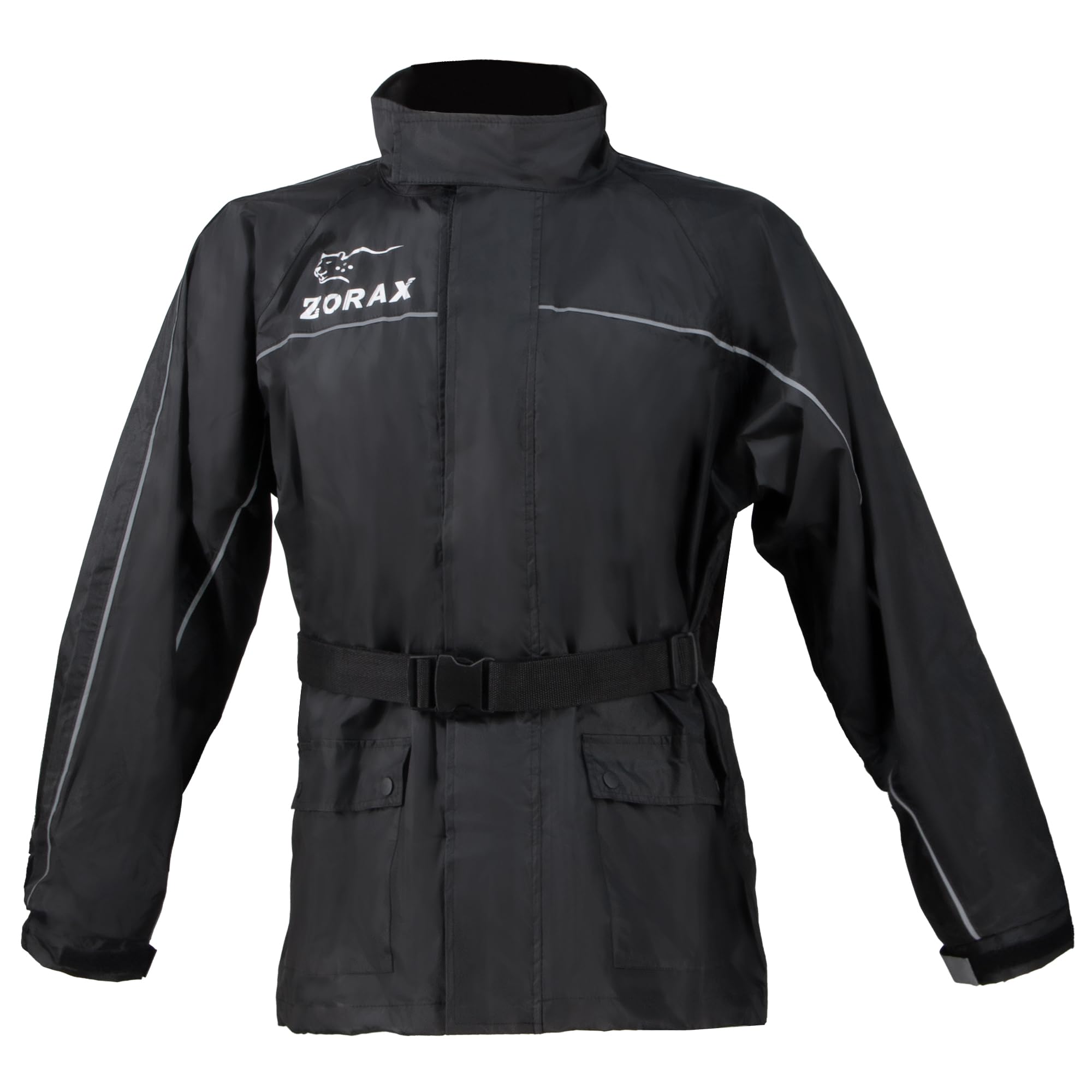 Zorax Veste de pluie imperméable pour homme et femme avec bandes réfléchissantes et sac de transport