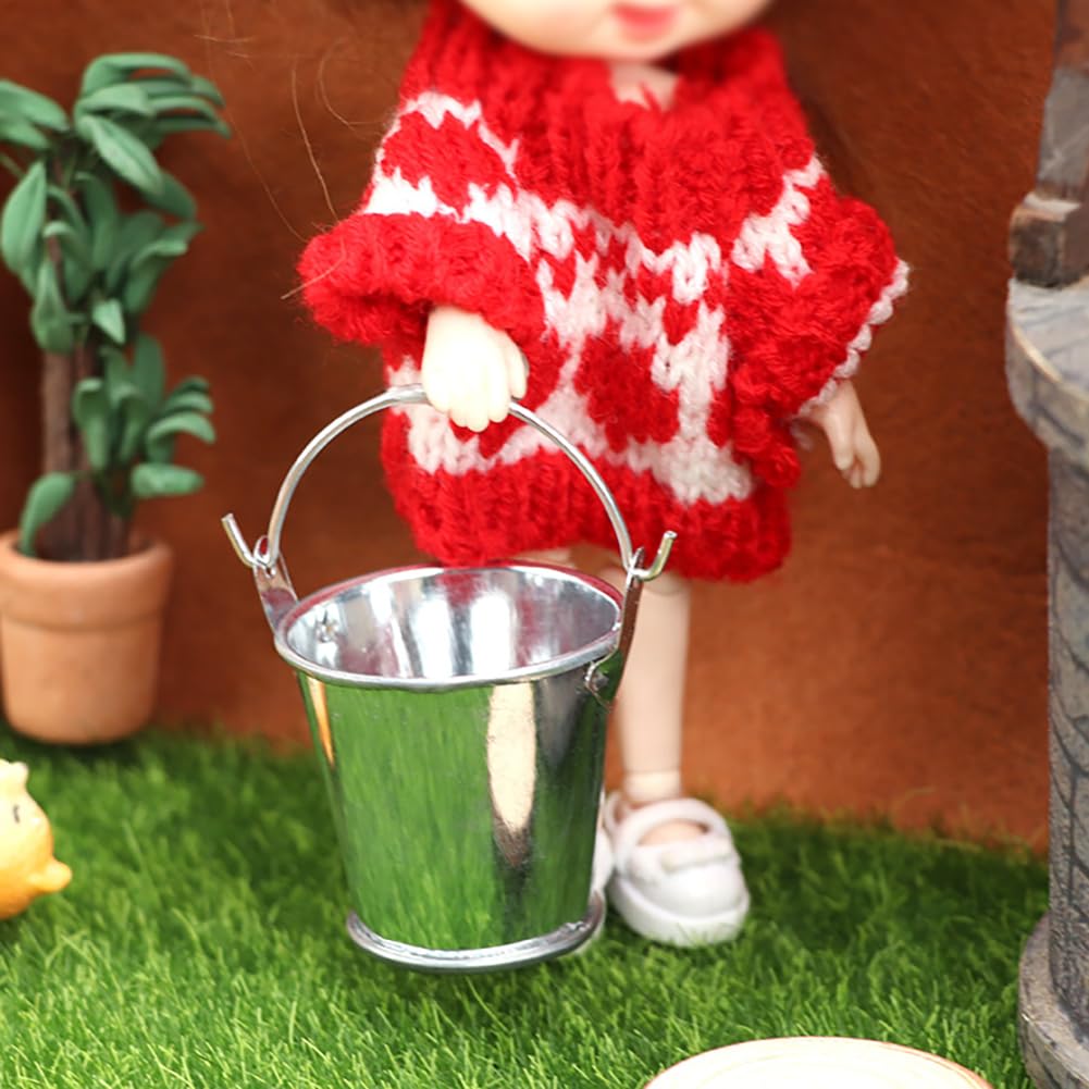 10 cubos pequeños de metal, cestas únicas de golosinas, cubos de manualidades, mini cubos de hojalata con asas para fiestas 5