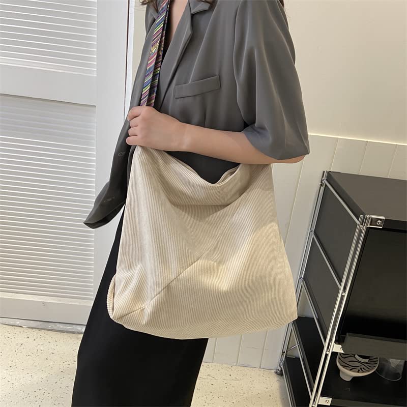 Image of JARKJARD Women Corduroy Tote Bag Large Shoulder Hobo Bag for Women Boho Casual Handbag Purse