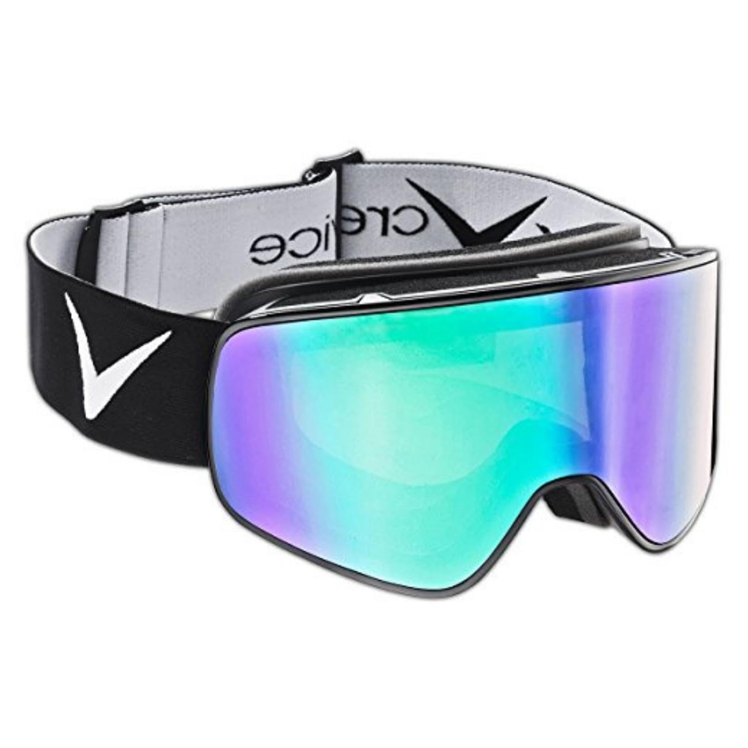 Black Crevice Skibrille im Frameless Design I Ski-Brille I wechselbare Scheibe I bruchfeste Doppelscheibe I Anti-Fog-Beschichtung & UV 400 Schutz I größenverstellbar