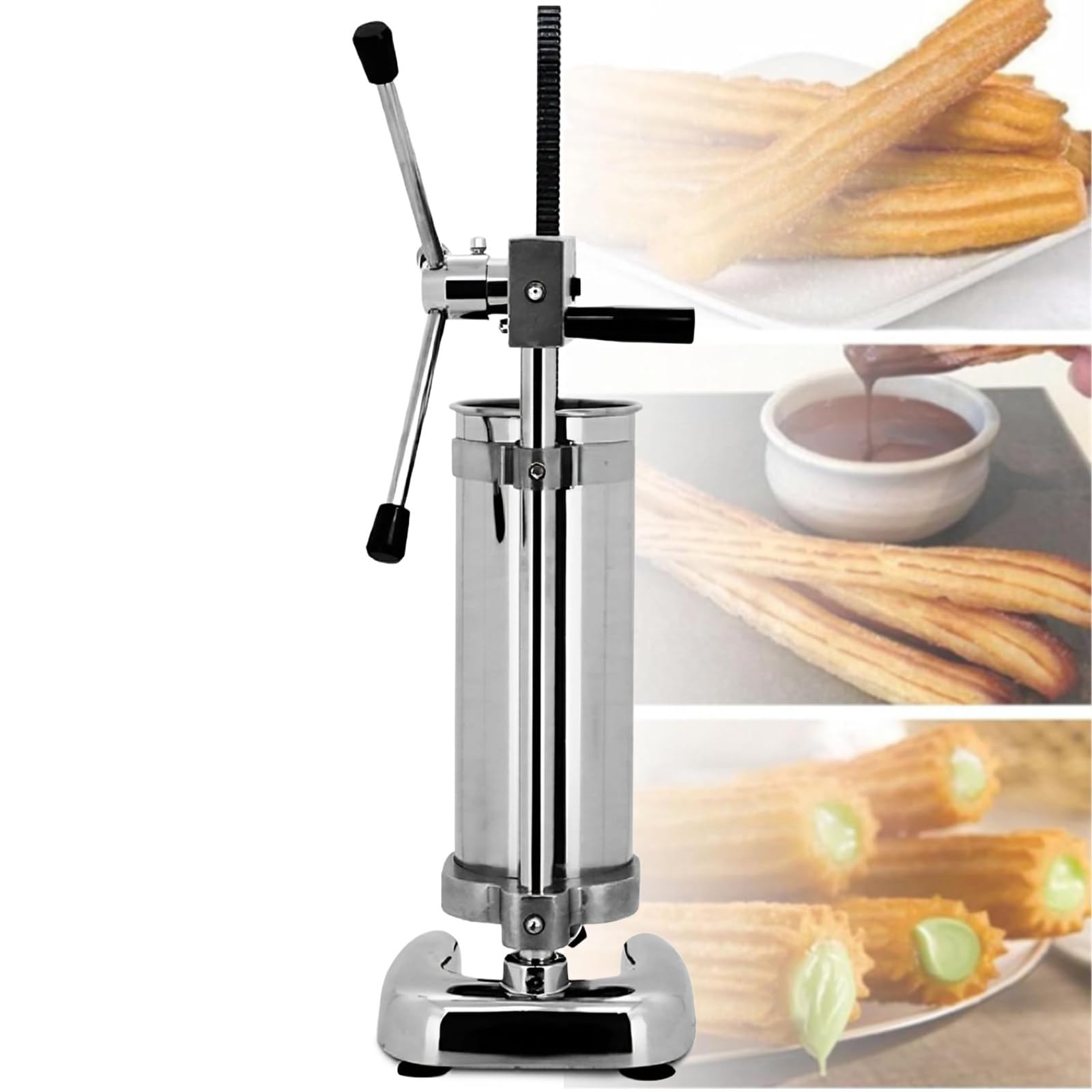 XygZythror Churro Donut Filler Machine, 3l Commercial Manual Churro Maker, 3l Commercial Churros Maker Machine Vertical Stainless Steel, For Restaurants Bakeries