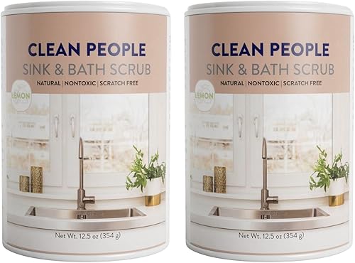 THE CLEAN PEOPLE Exfoliante para fregadero y baño: frota suavemente las manchas difíciles, la grasa y la mugre, pule los arañazos y elimina los