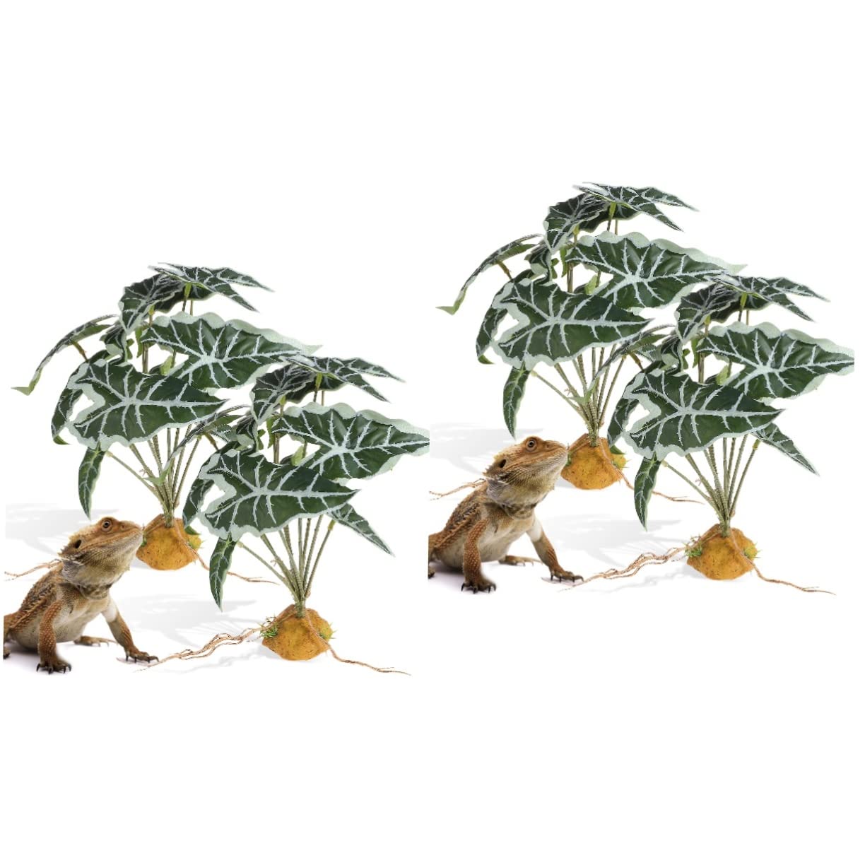 Toddmomy 4piezas Plantas Artificiales para y Acuario Decoración Realista De Diseño Natural para Reptiles y Anfibios Ajustables y Flexibles