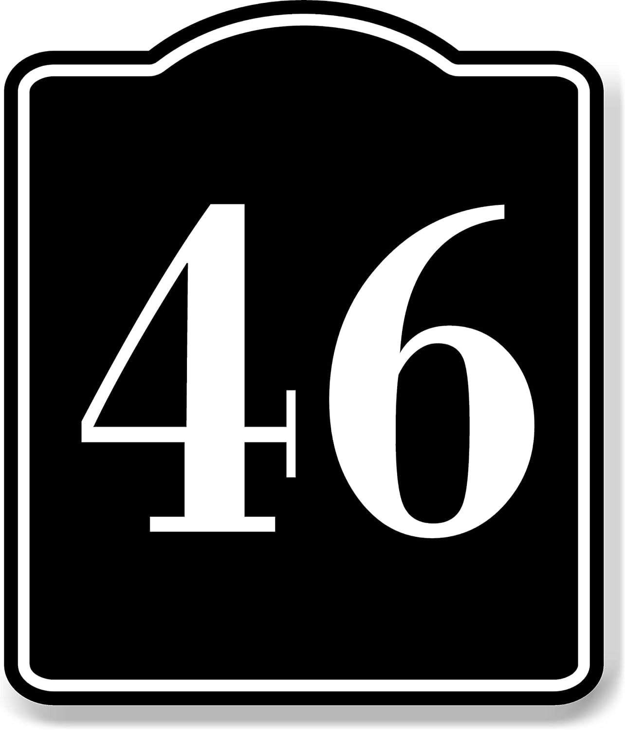 46 Bay Garage Door Plate Field Lane Gate Number BLACK Aluminum Composite Sign, 20x24
