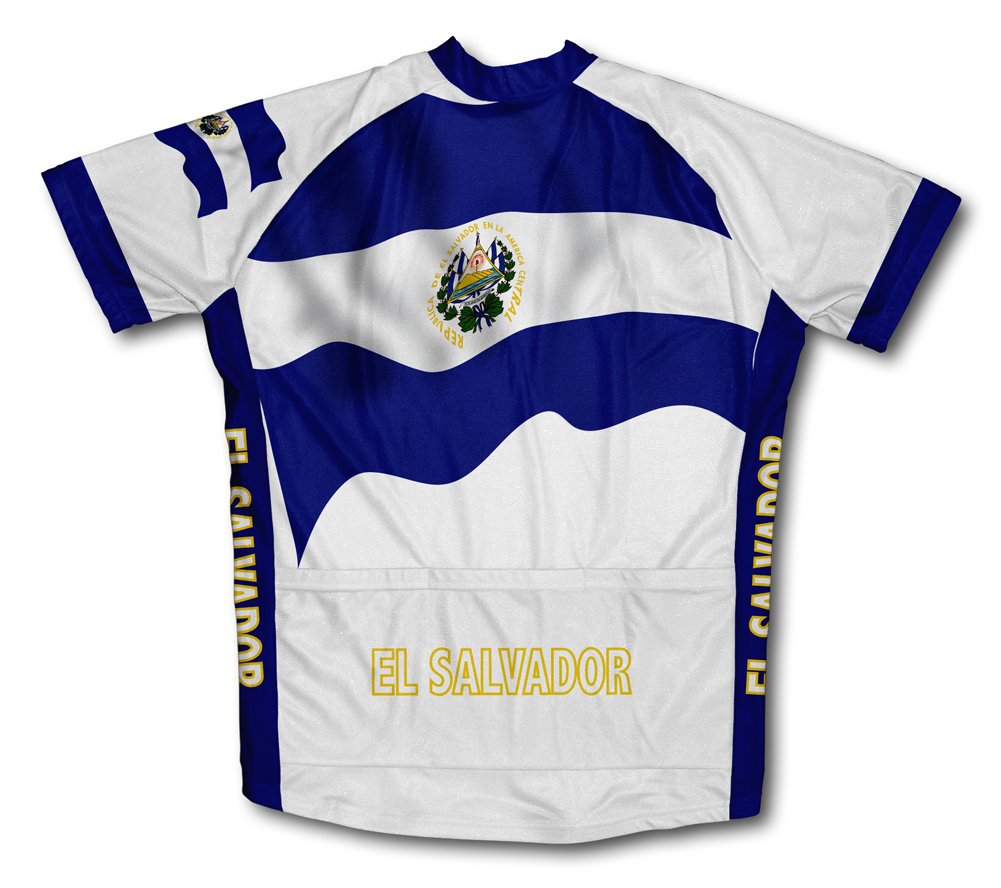 ScudoPro El Salvador Flag Short Sleeve Cycling Jersey for Men - Size 4XL