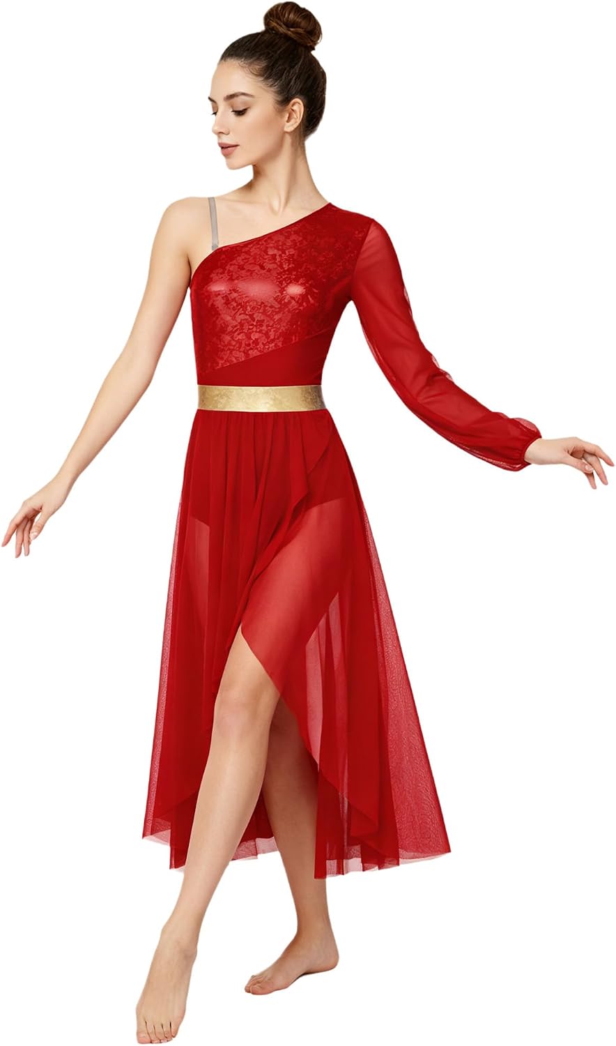 Women Praise Dance Dress Liturgical Lyrical Dancewear for Worship Celebration of The Holy Spirit