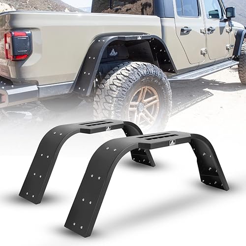 WOLFSTORM Guardabarros traseros aptos para Jeep Gladiator JT 2019 2020 2021 2022 2023 Jeep Gladiator JT - Defensas planas traseras para vehículos