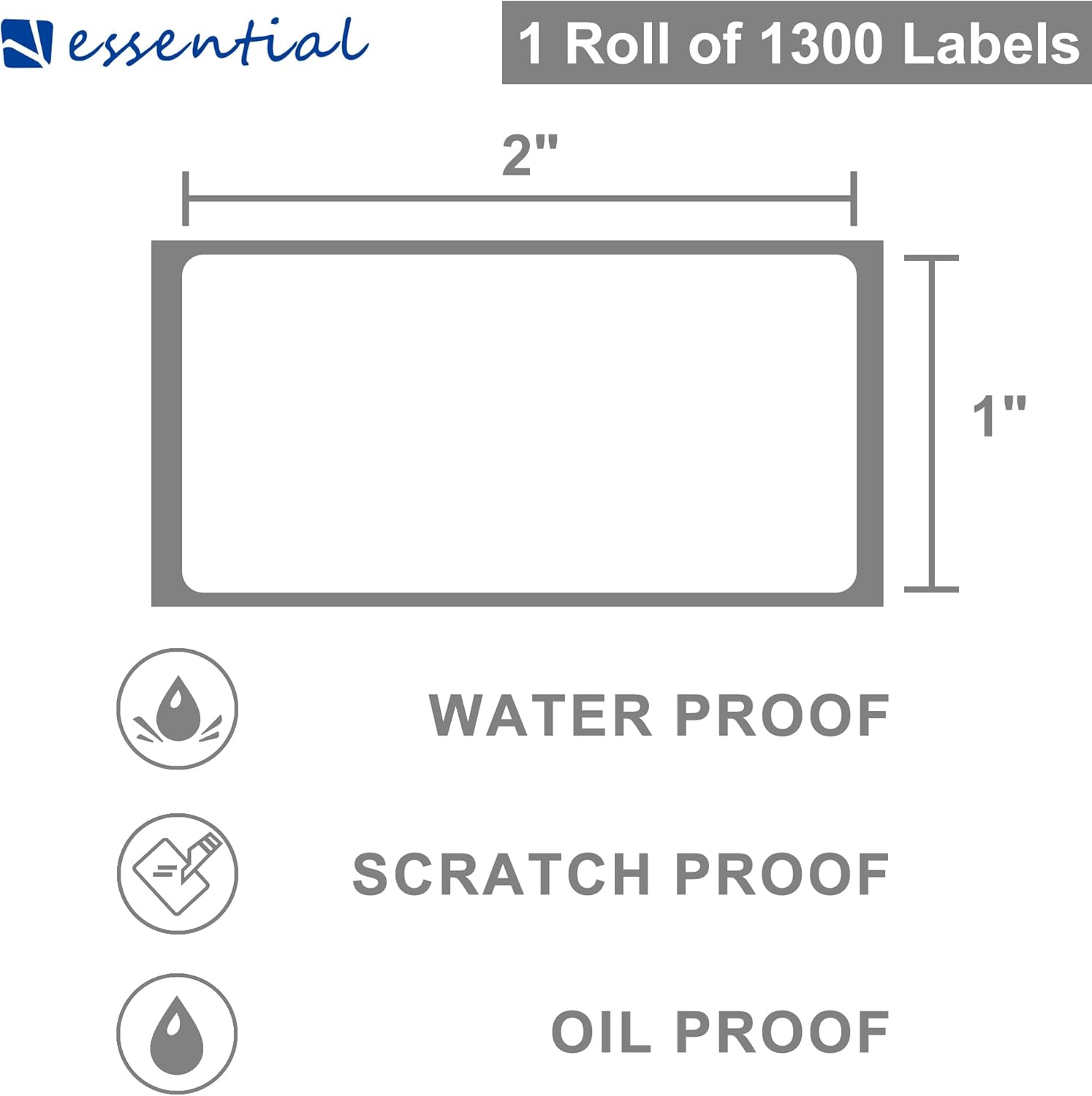 ESSENTIAL 2"x 1" Direct Thermal Barcode Labe, Shipping Labels, Compatible with Zebra & Rollo Label Printer, 1300 Per Roll (12 Rolls) - Image 4