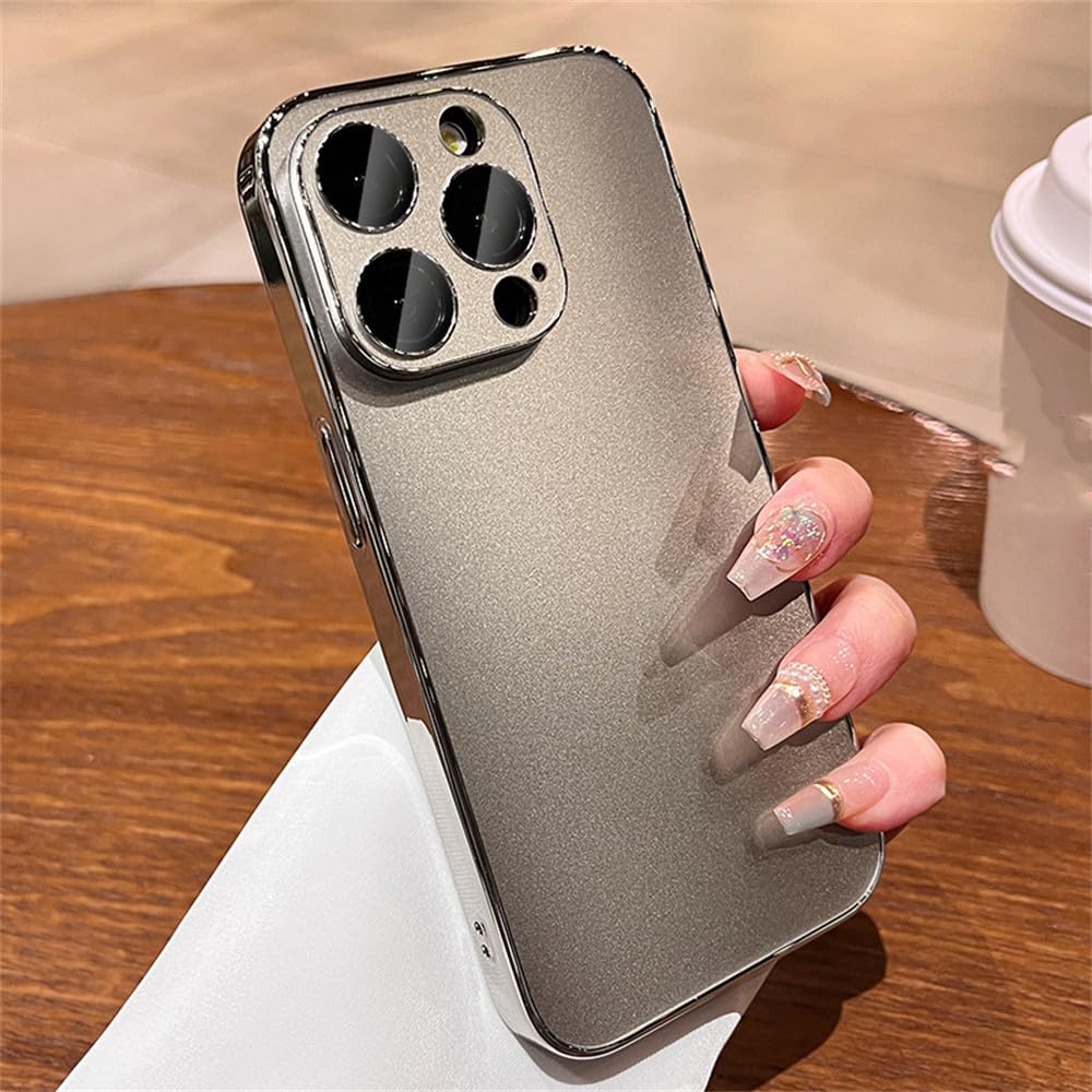 Coque iPhone 15 Pro Max rigide en titane mat avec placage de luxe
