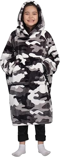Miniatura 20 de Waitu Manta Vestible para Niños, Manta con Capucha Vestible Regalos para Adolescentes Niñas y Niños, Sudadera Manta Cálida para Adolescentes, Manta