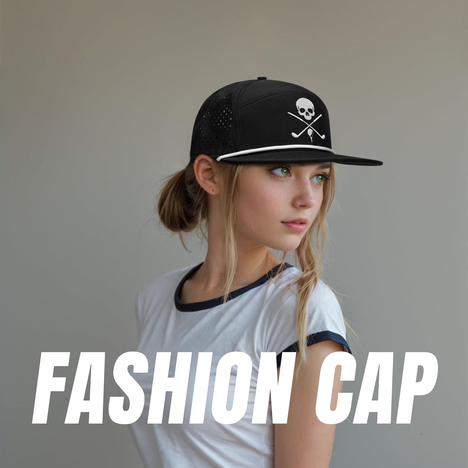 Bamveio Funny Golf Hats Flat Bill for Men Women,Golf Gifts Skull Baseball Cap for Adults Humor - Image 8