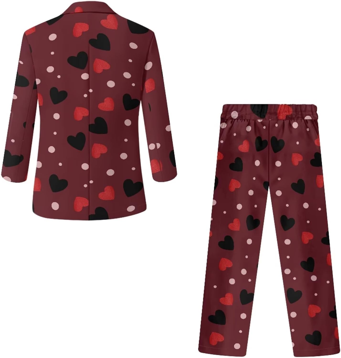 Boys Suits Long Sleeve Formal Blazer Jacket Straight Leg Dress Pants 2 Pcs Dresswear Slim Fit Tuxedo Aged 6-14