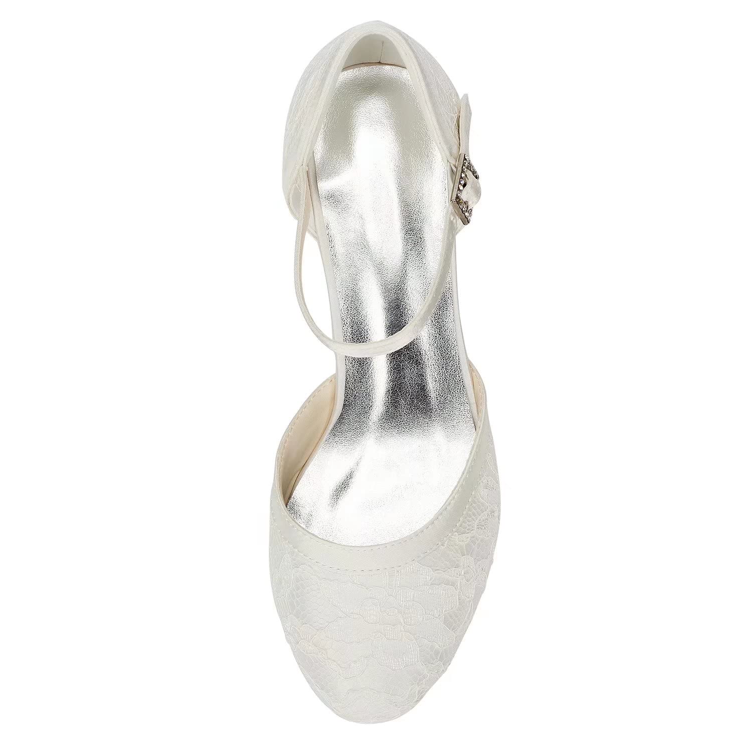 Brautschuhe Damen Spitze Satin Stiletto Pumps Sandalen