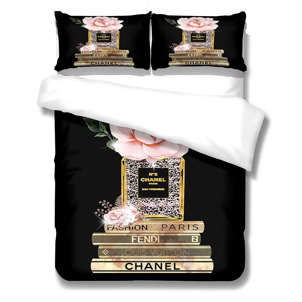 Housse de Couette Fleur 140x200 Blanc Feuilles Floral Parure de lit 1 Personne avec Fermeture Éclair 1 Taie d'oreiller 65 x 65 - Maison