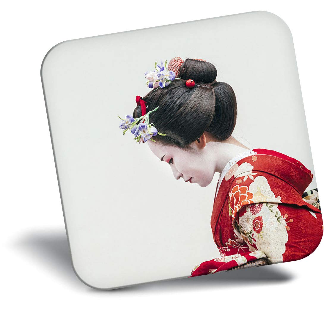 Destination Vinyl Ltd Girls Multicolor Fridge Magnet - Japanese Geisha Flowers Japan 14575
