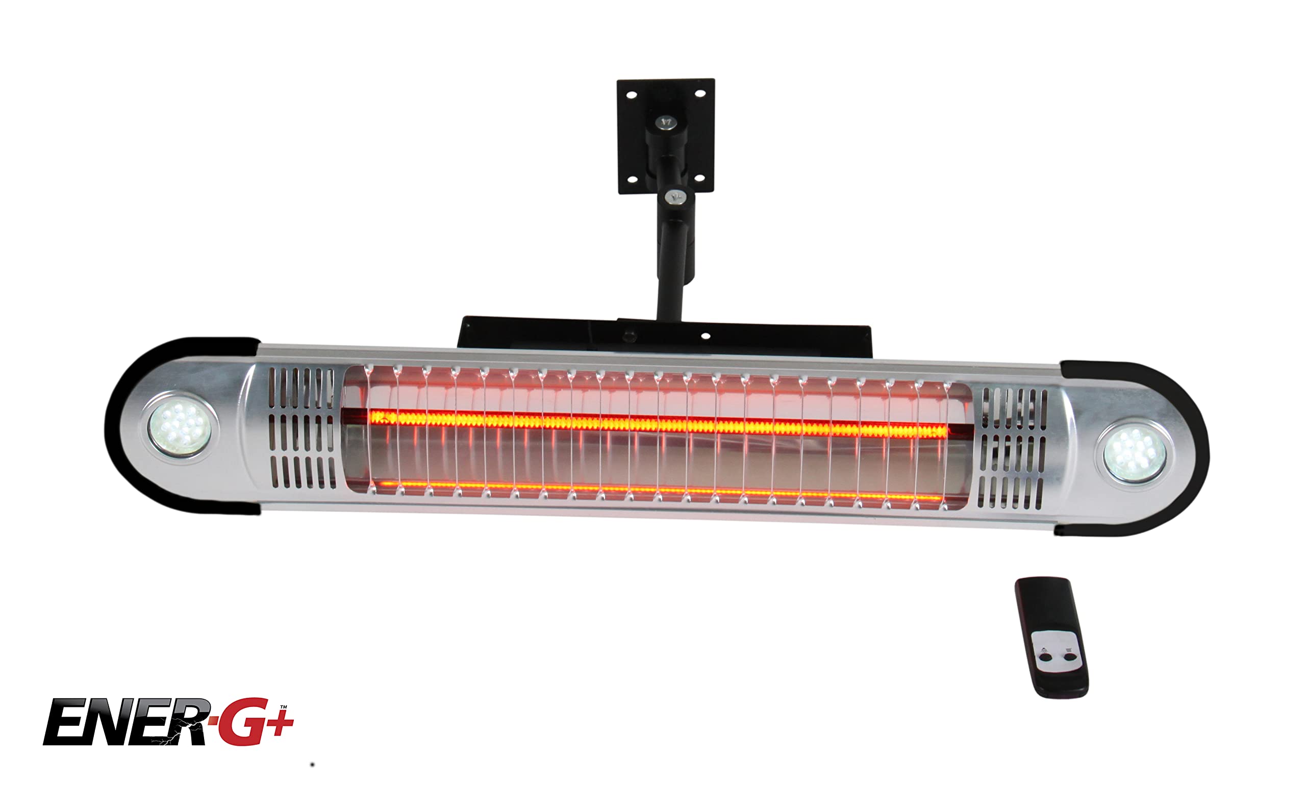 Amazon.com : EnerG+ Infrared Electric Outdoor Heater - Wall Mounted with  LED u0026 Remote, Silver (HEA-21533) : Portable Outdoor Heating : Patio, Lawn u0026  Garden