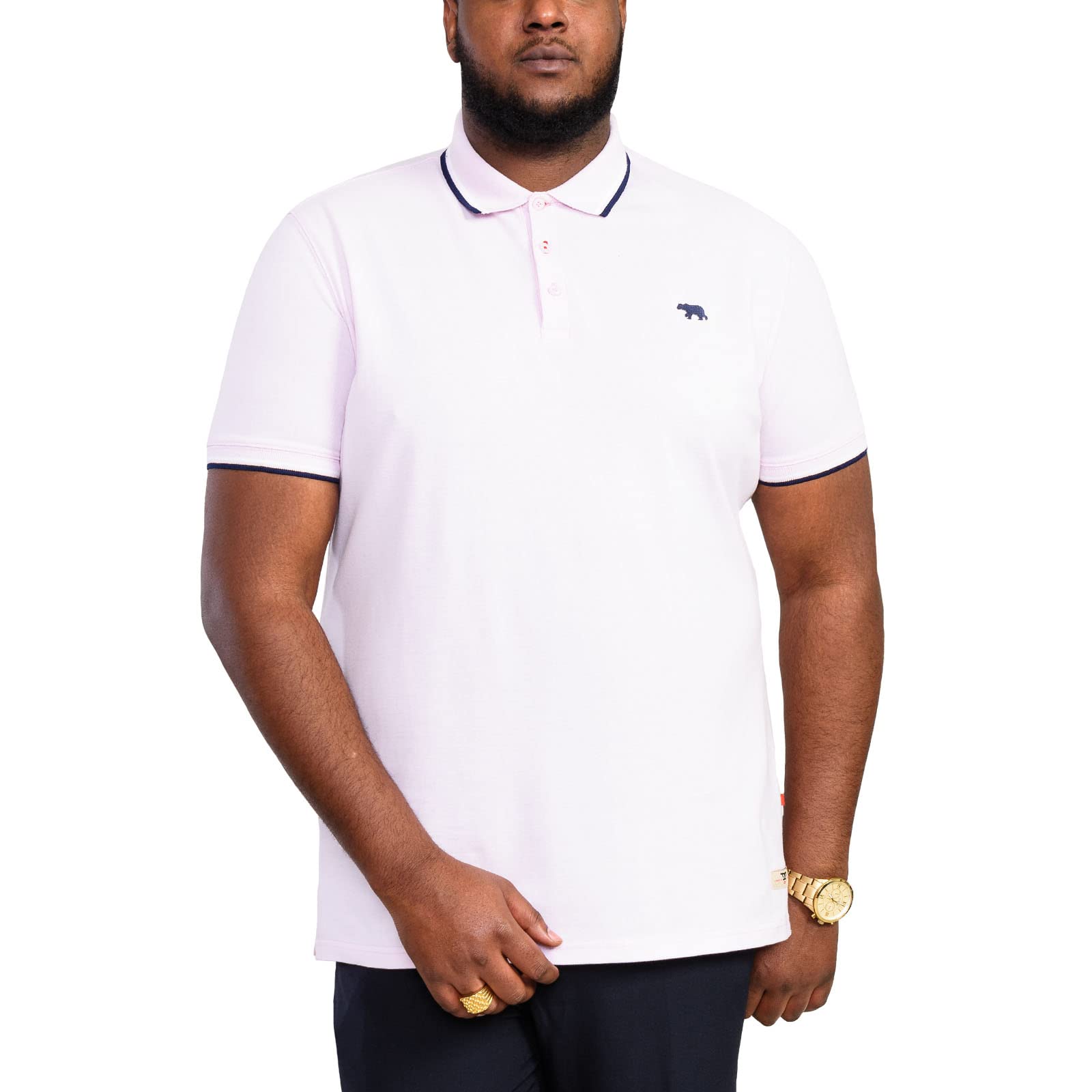 D555 Men's Pink Hamford Big Tall Pique Polo Shirt - 4XL