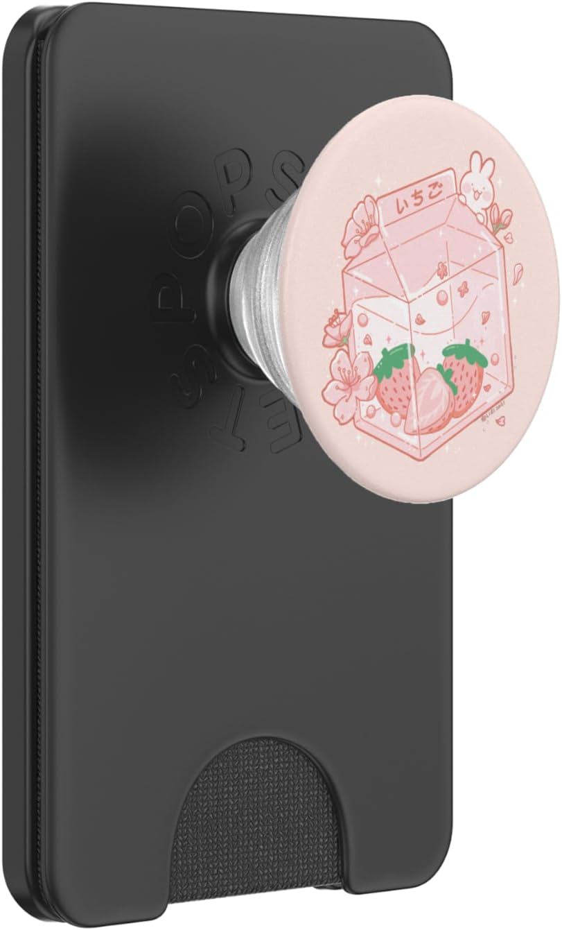 Strawberry Milk Bunny Japanese Kawaii Anime Aesthetic Pink PopSockets PopWallet for MagSafe