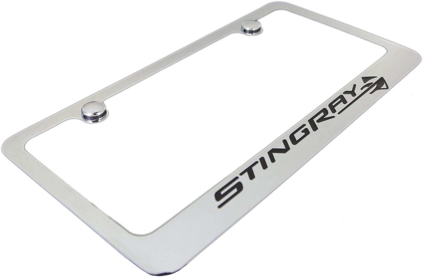 C7 Corvette Stingray Chrome License Plate Frame with Stingray Script & Fish Logo