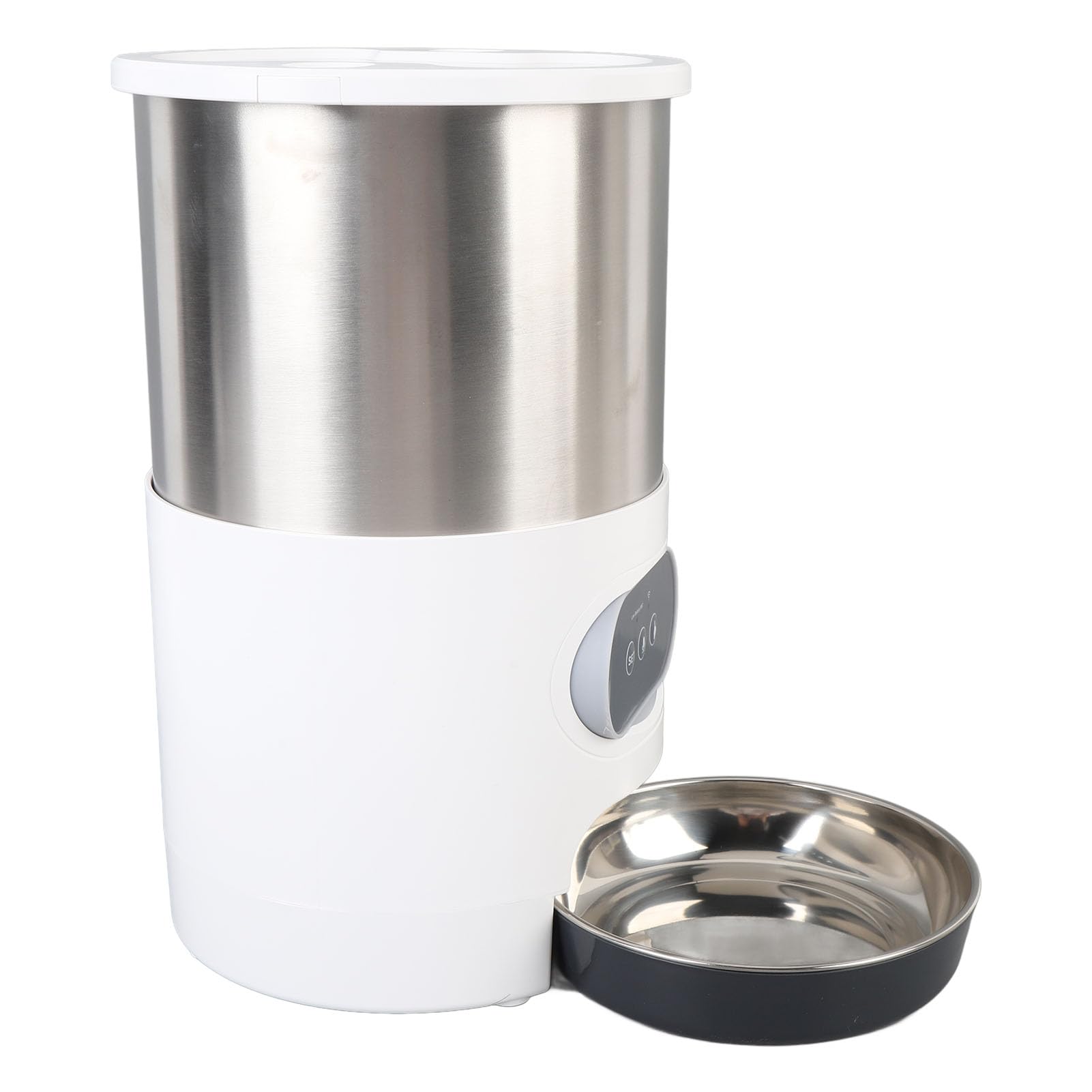 Comedero Automático para Gatos, Cuencos Dobles de Alimentación Temporizada de 4 litros, Dispensador de Alimentos para Mascotas de Acero Inoxidable con Control Inteligente de