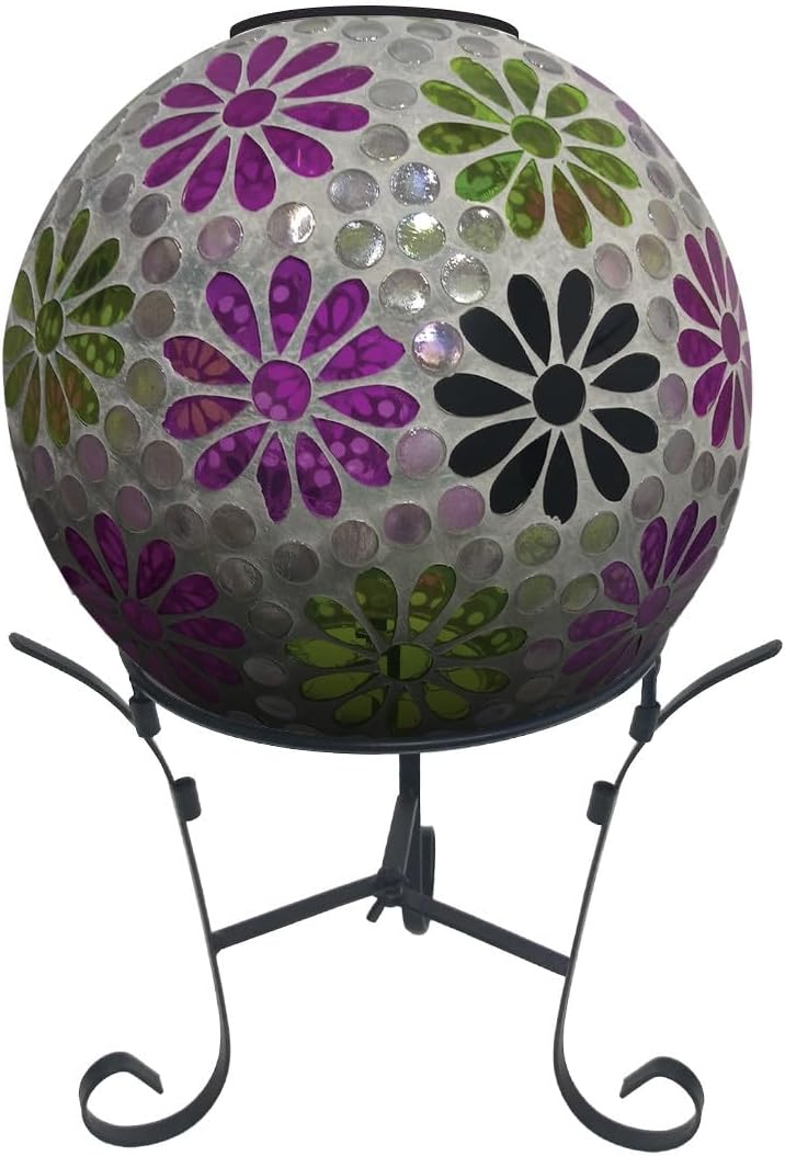 Briarwood Lane Geometric Blue Solar LED Glass Gazing Ball