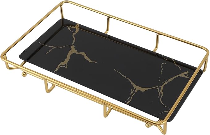 Organizador de Baño Antideslizante Bandeja de Vidrio y Hierro BAFOVY miniatura 2