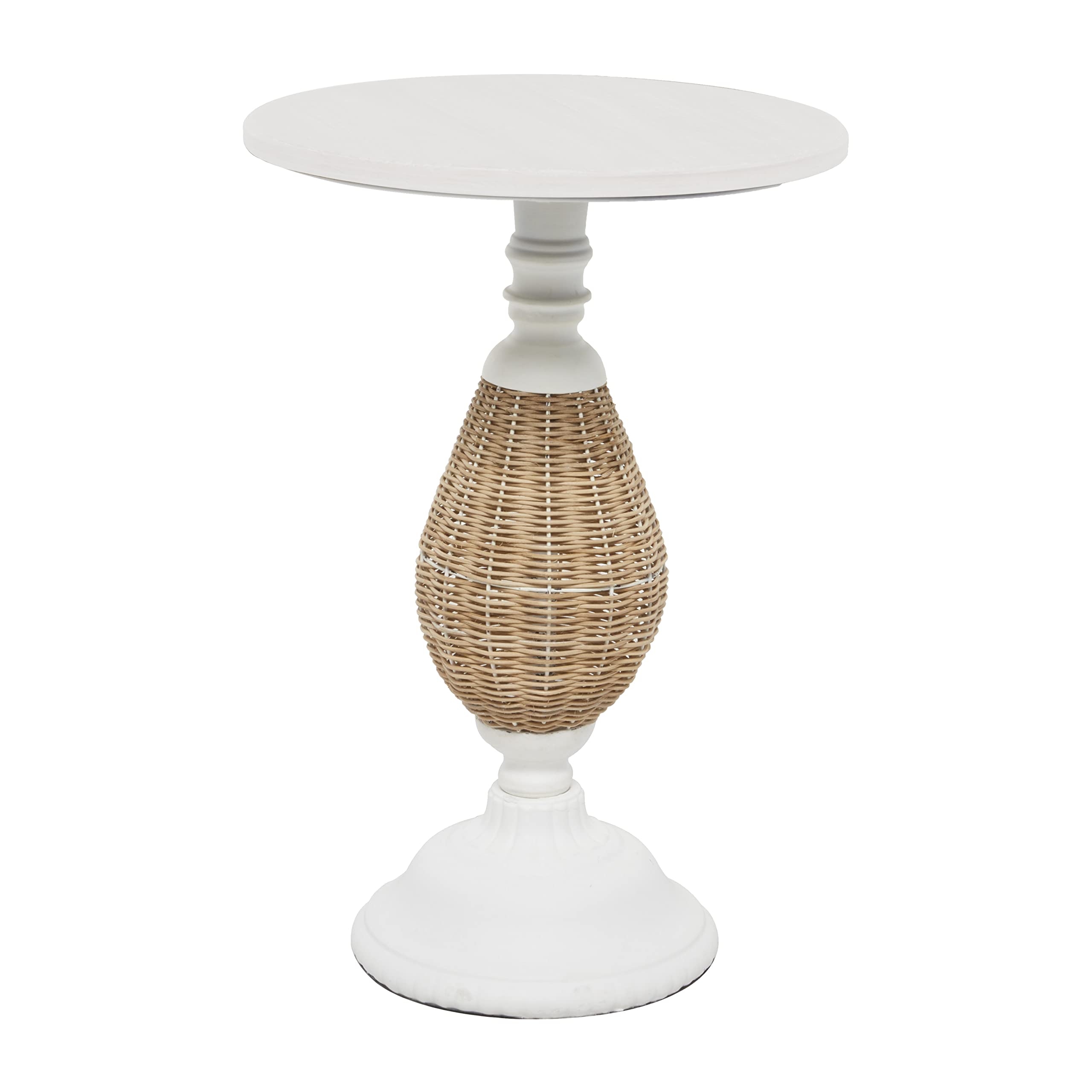 Deco 79 Farmhouse Metal Accent Table, 15" L x 15" W x 23" H, White