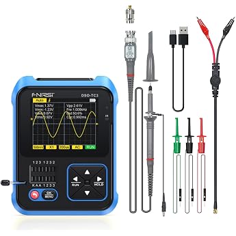 WANGCL TC3 Portable 3-in-1 Oscilloscope ESR Tester 2.4 TFT Display 1500mA Digital Mini Oscilloscope 200KHz Bandwidth and 2.5MS/s Sample Rate